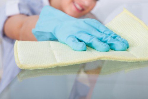 Close-up of cleaned fabric upholstery with fresh texture